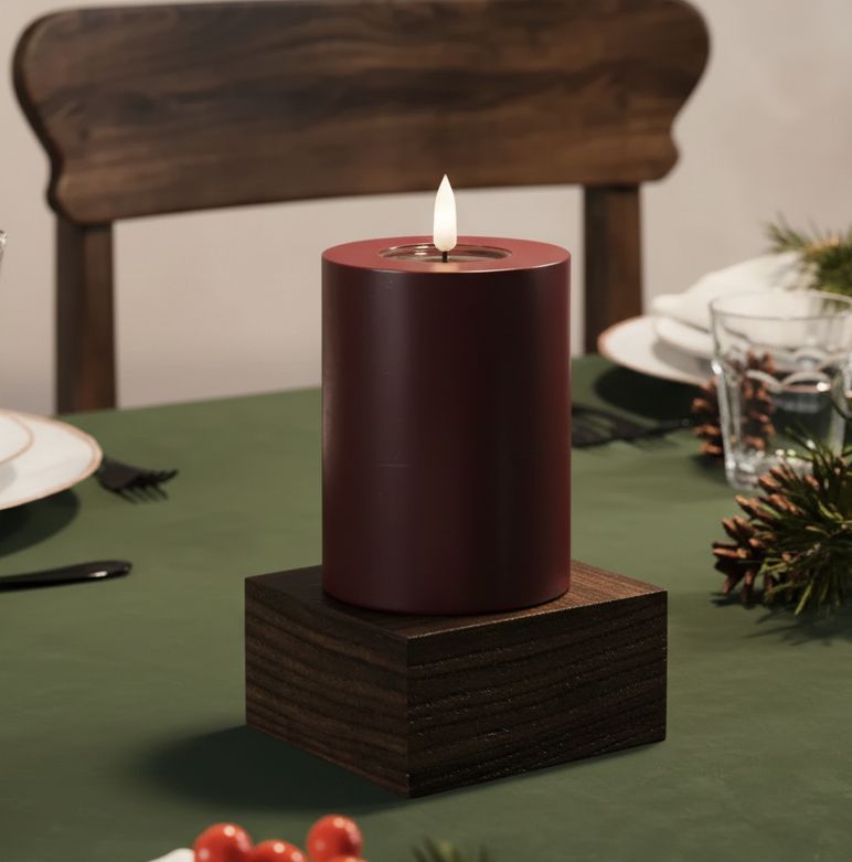BURGUNDY LED CANDLE 7.62x10.16 CM