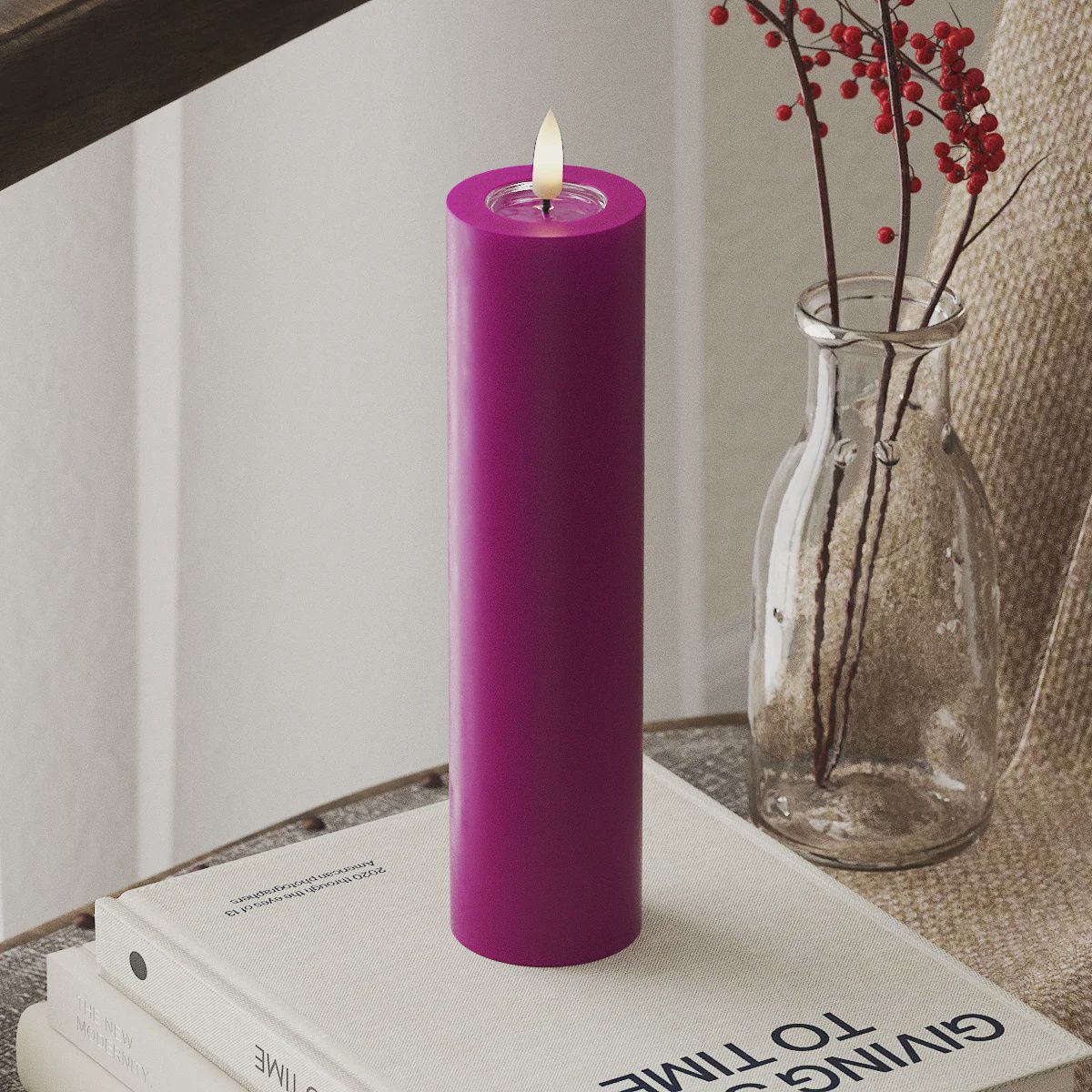 VIOLET LED CANDLE 5.08x20.32 CM