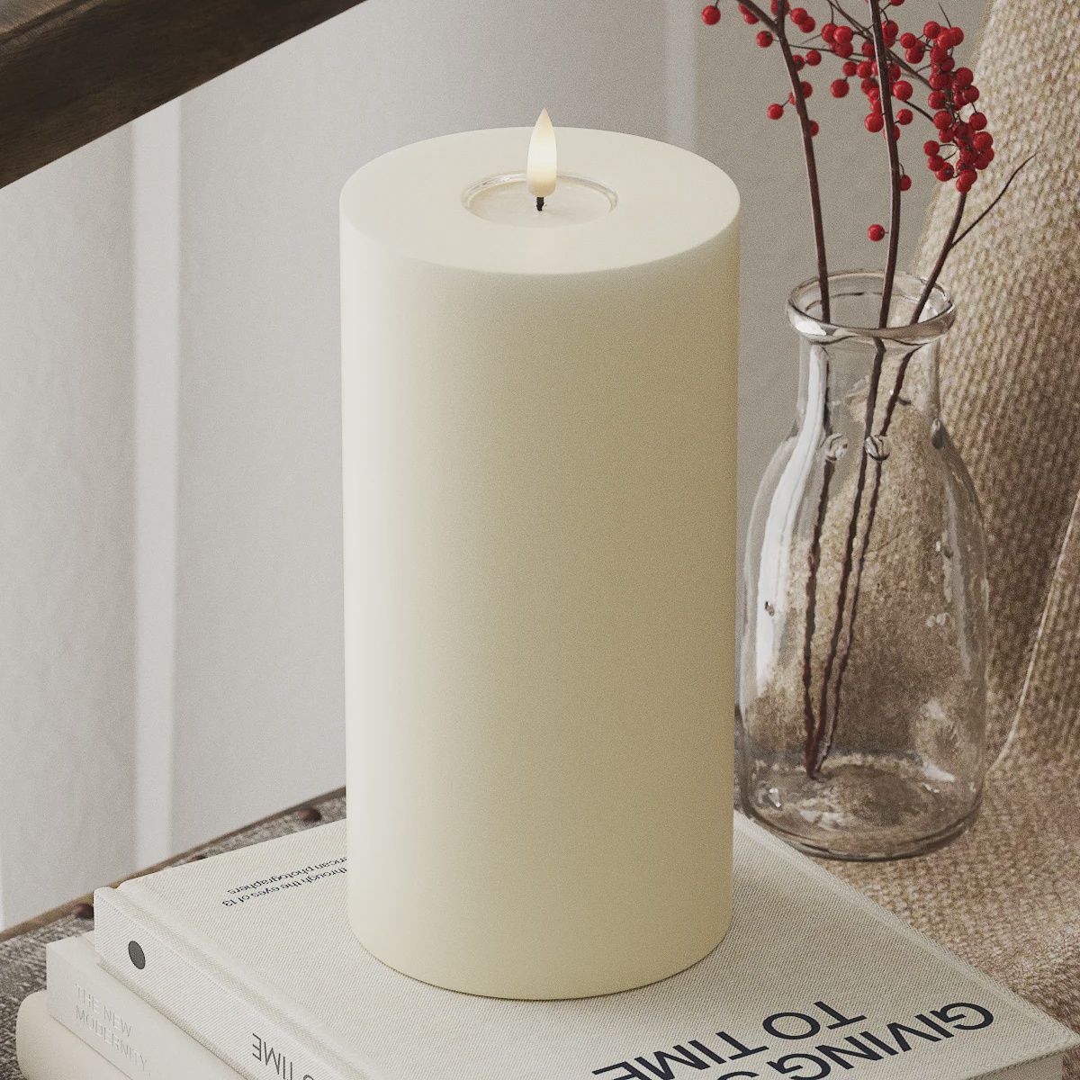 CREAM LED CANDLE 10.16x20.32 CM