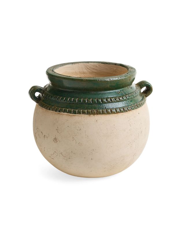 Natural /Green Vase Open Top