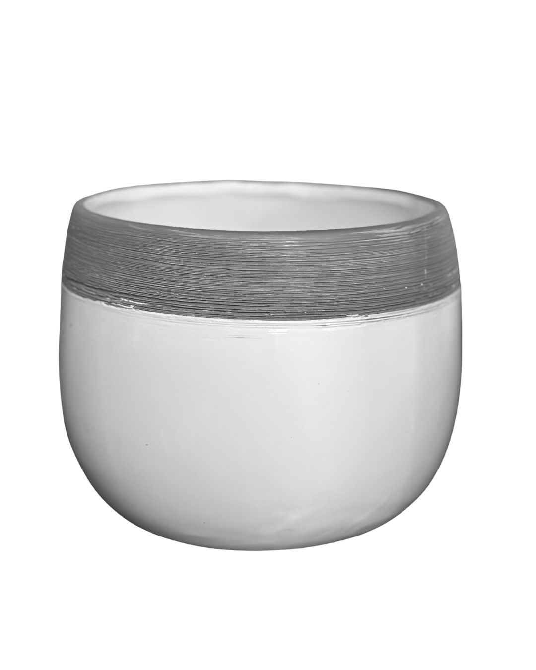 Nordic Two-Tone Dolomite Container – White &amp; Grey (Fits 6" liner)