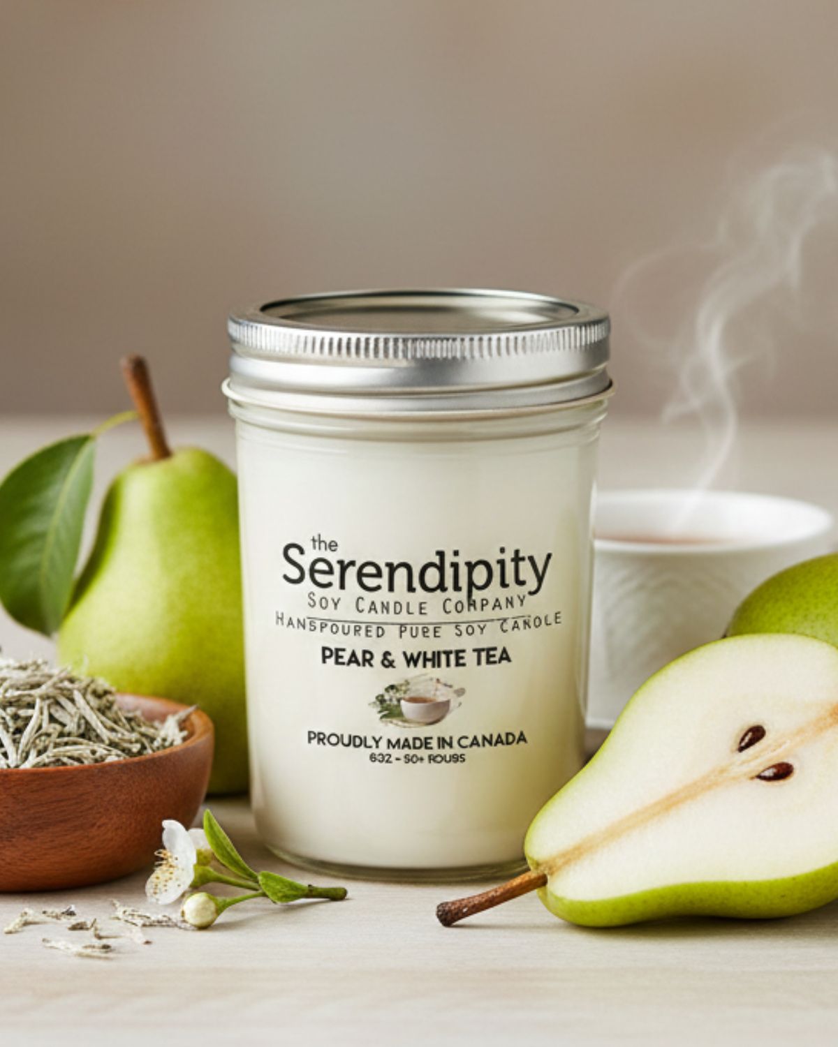 8oz Candle - Pear &amp; White Tea