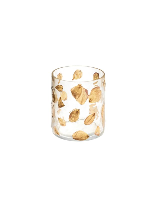 Glass Vase w/Pressed Petals Sm