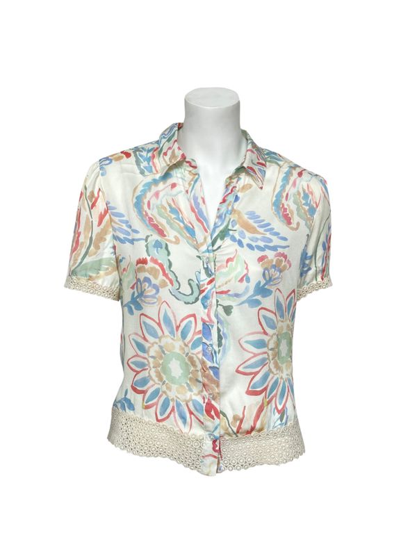Watercolor Floral Print Shirt - DT34001