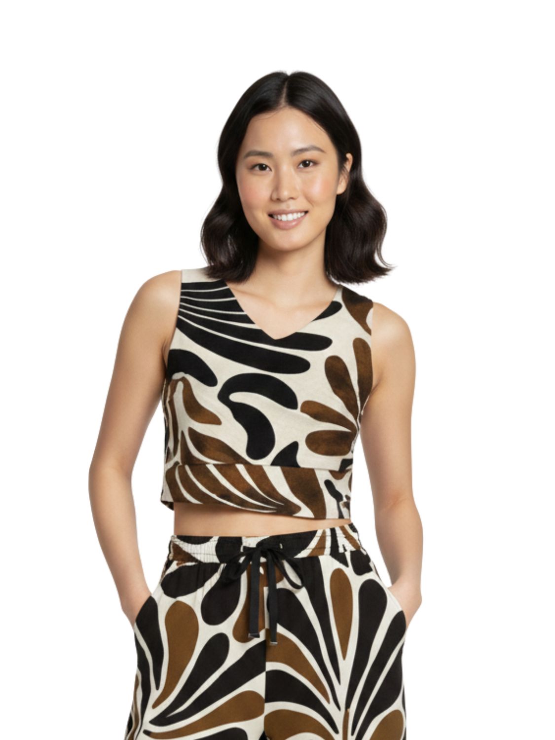 Sleeveless Top With Abstract Print