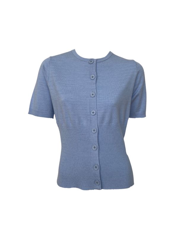 Fitted Button-Up Knit Top - MOQ3012