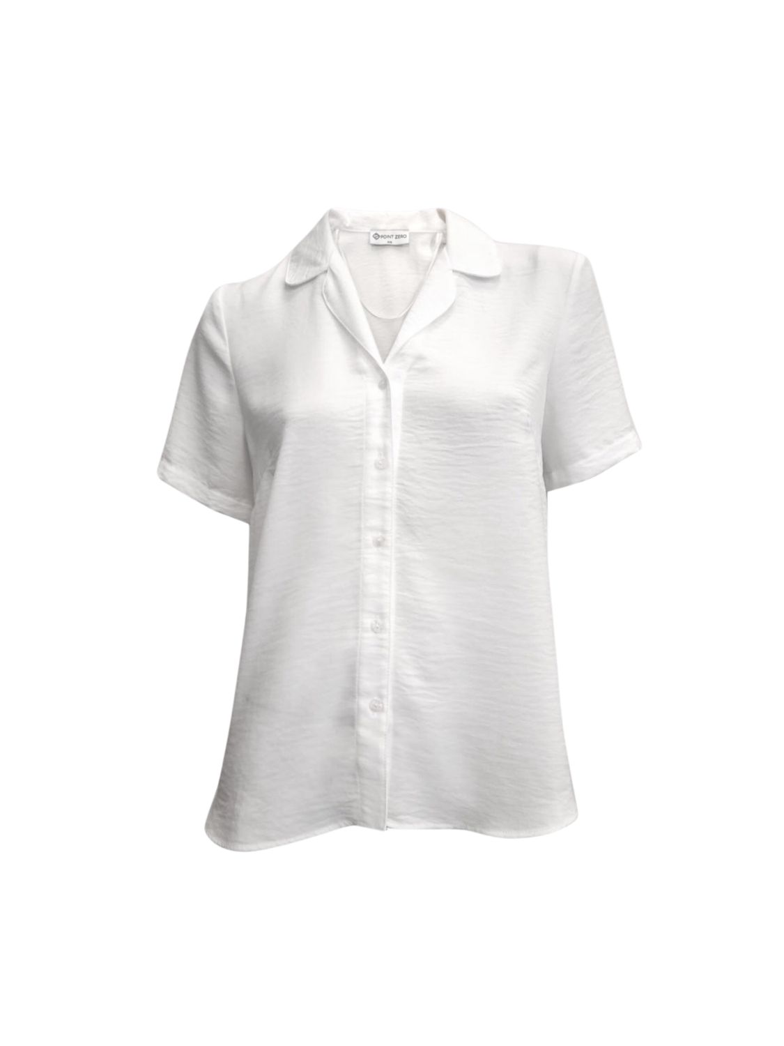 Button Up T-Shirt Blouse, Colour: White, Size: Small