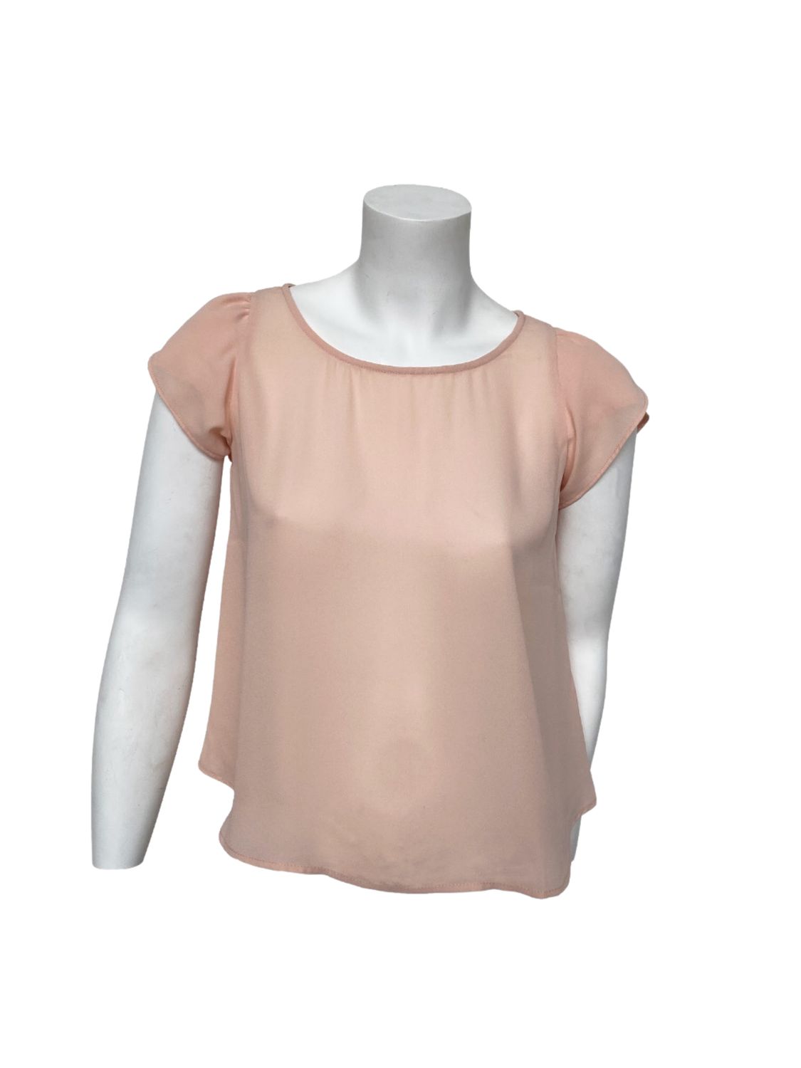 Sheer Chiffon Cap Sleeve Blouse