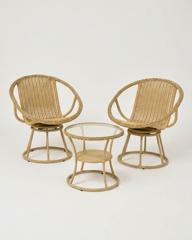 Iima Wicker Set - 2 Chairs and End Table