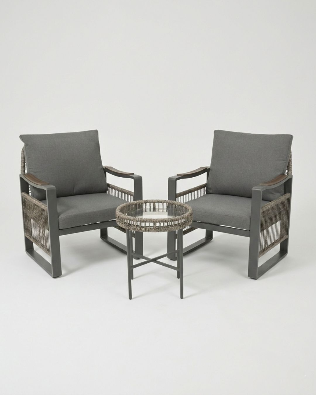 Montevideo Set Anthracite - 2 Chairs and End table