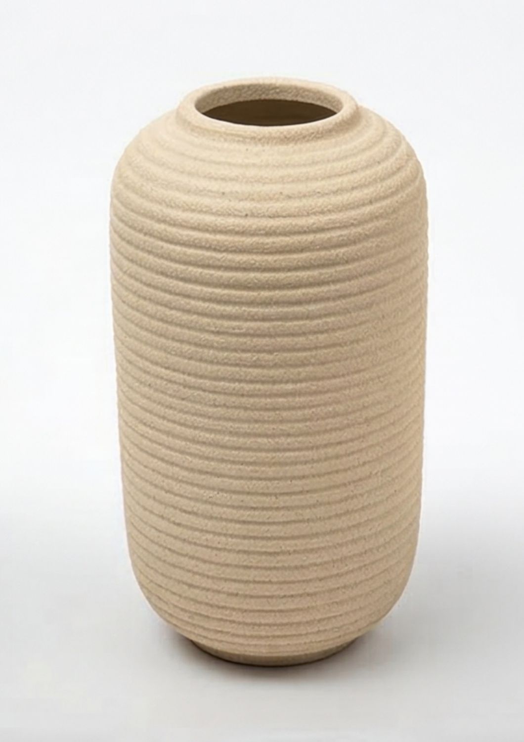 Lodi Vase Round White Beige 2 Assorted, Size: H16 X D8.5CM