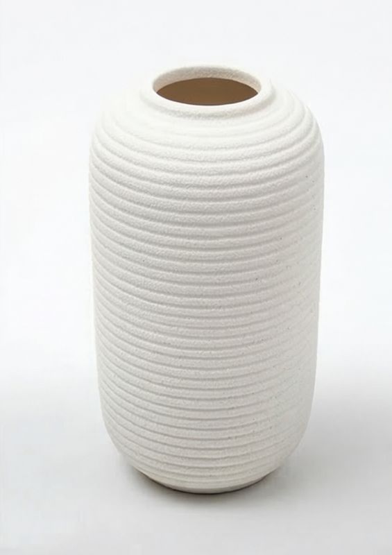 Lodi Vase Round White Beige 2 Assorted