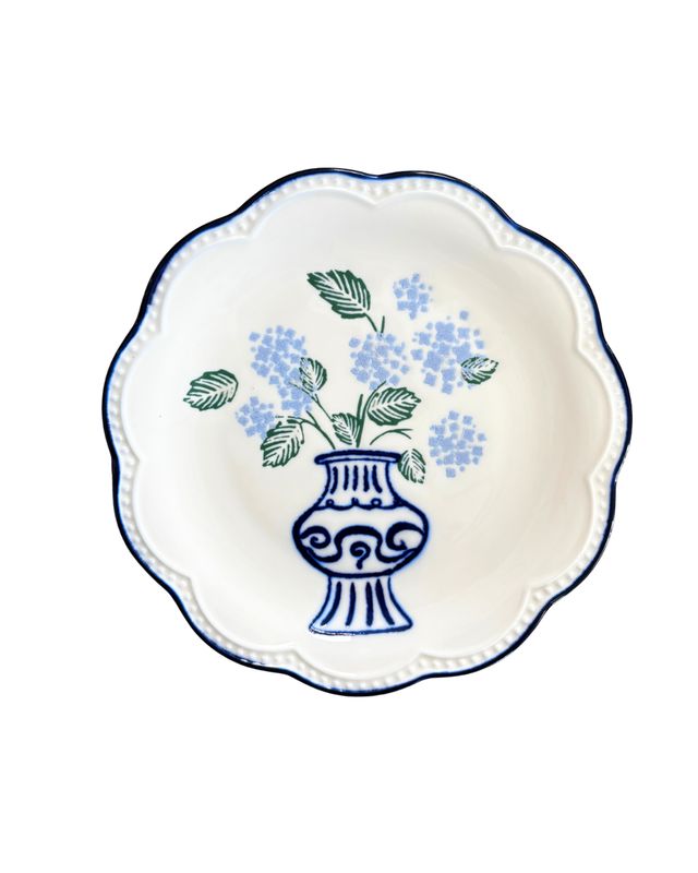 Blue Floral in Vase Sm Plate-6"D