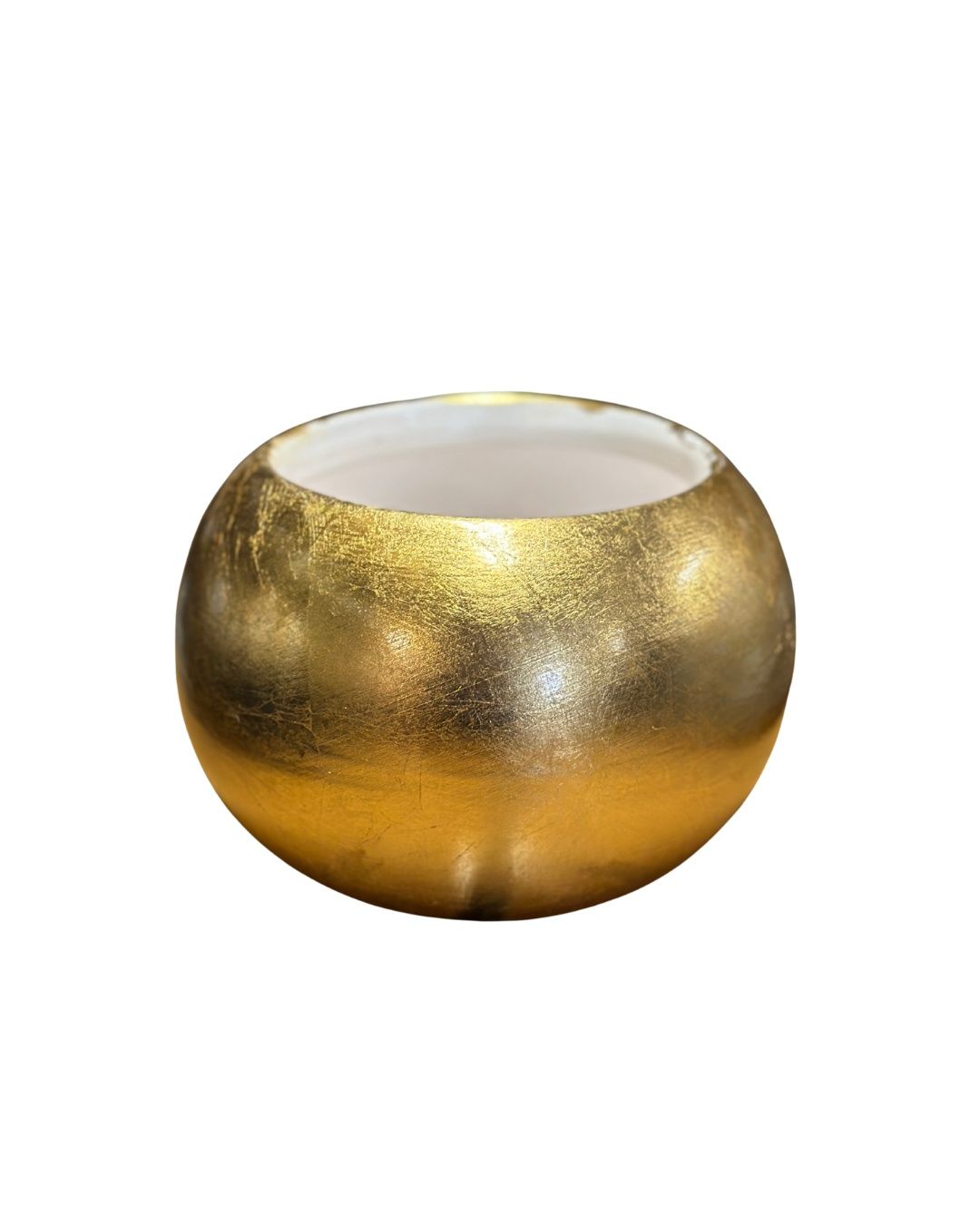 Gilded Gold Leaf Round Pot – 4"