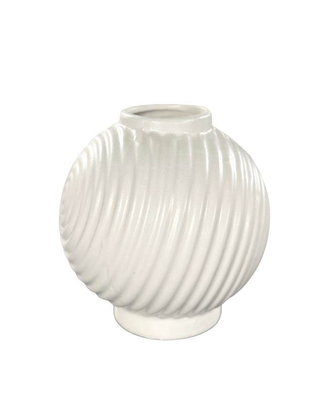 Ribbed Ceramic Vase
