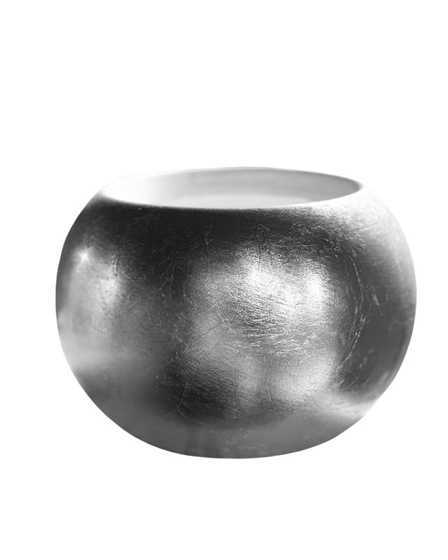Silver Leafed Round Pot – 4"