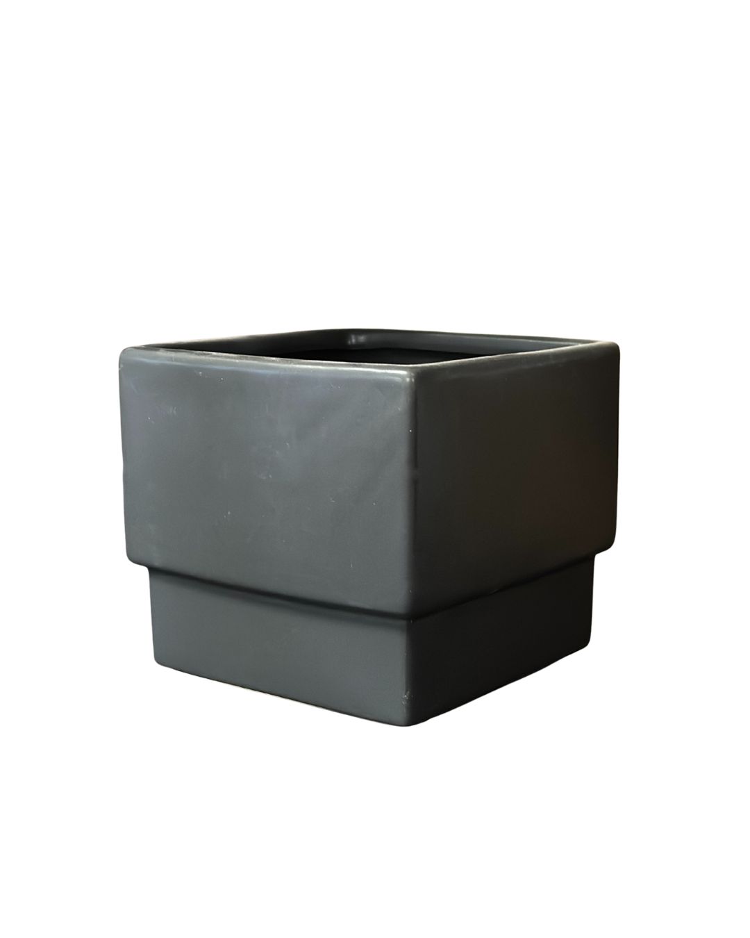 Classic Square Ceramic Pot – White, 4"