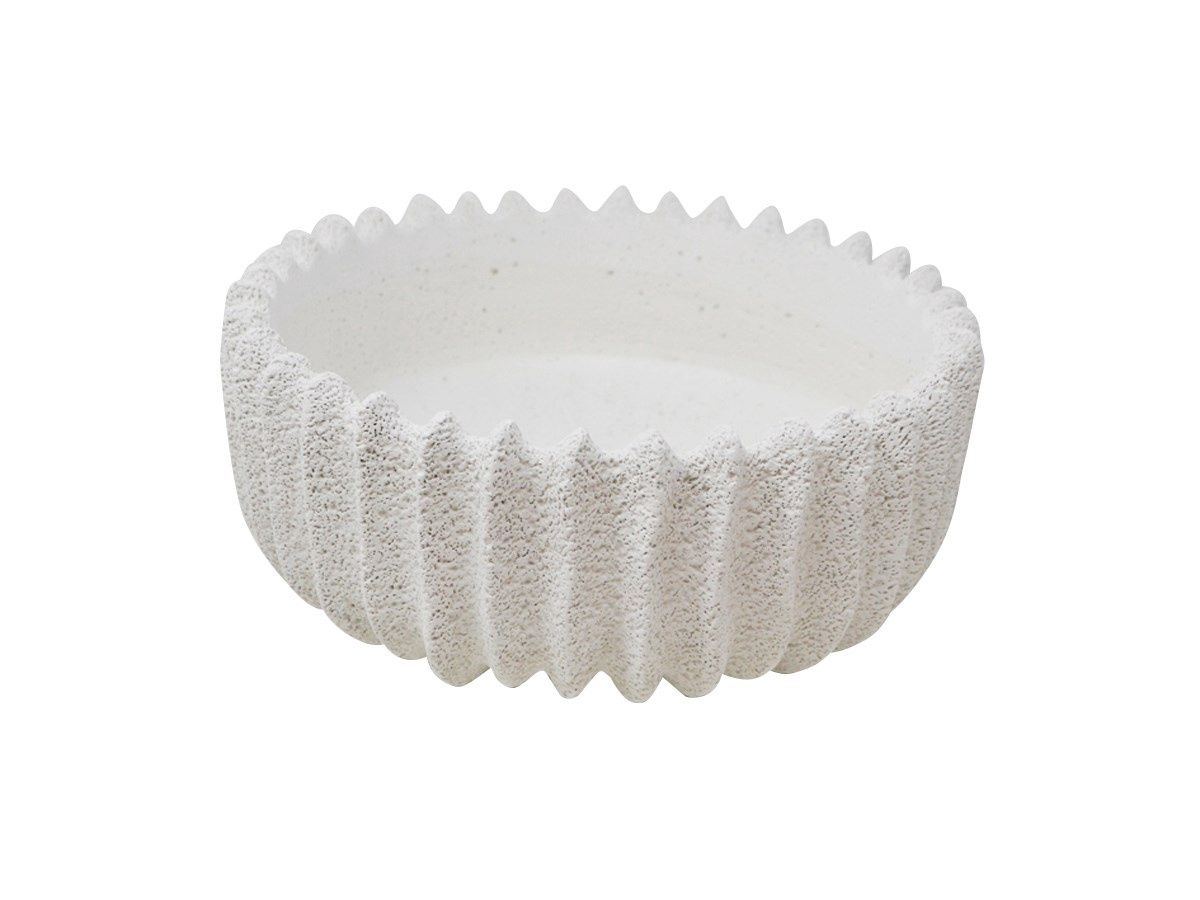 Pot stubby white fluted