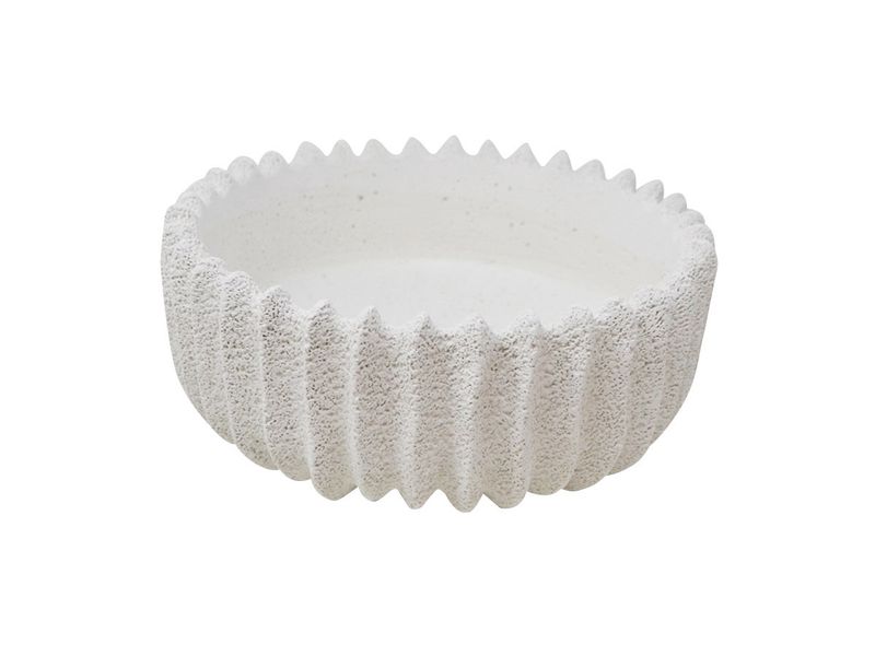 Pot stubby white fluted