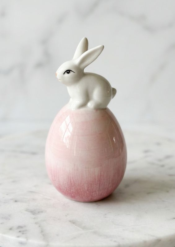 Ceramic Bunny on Egg