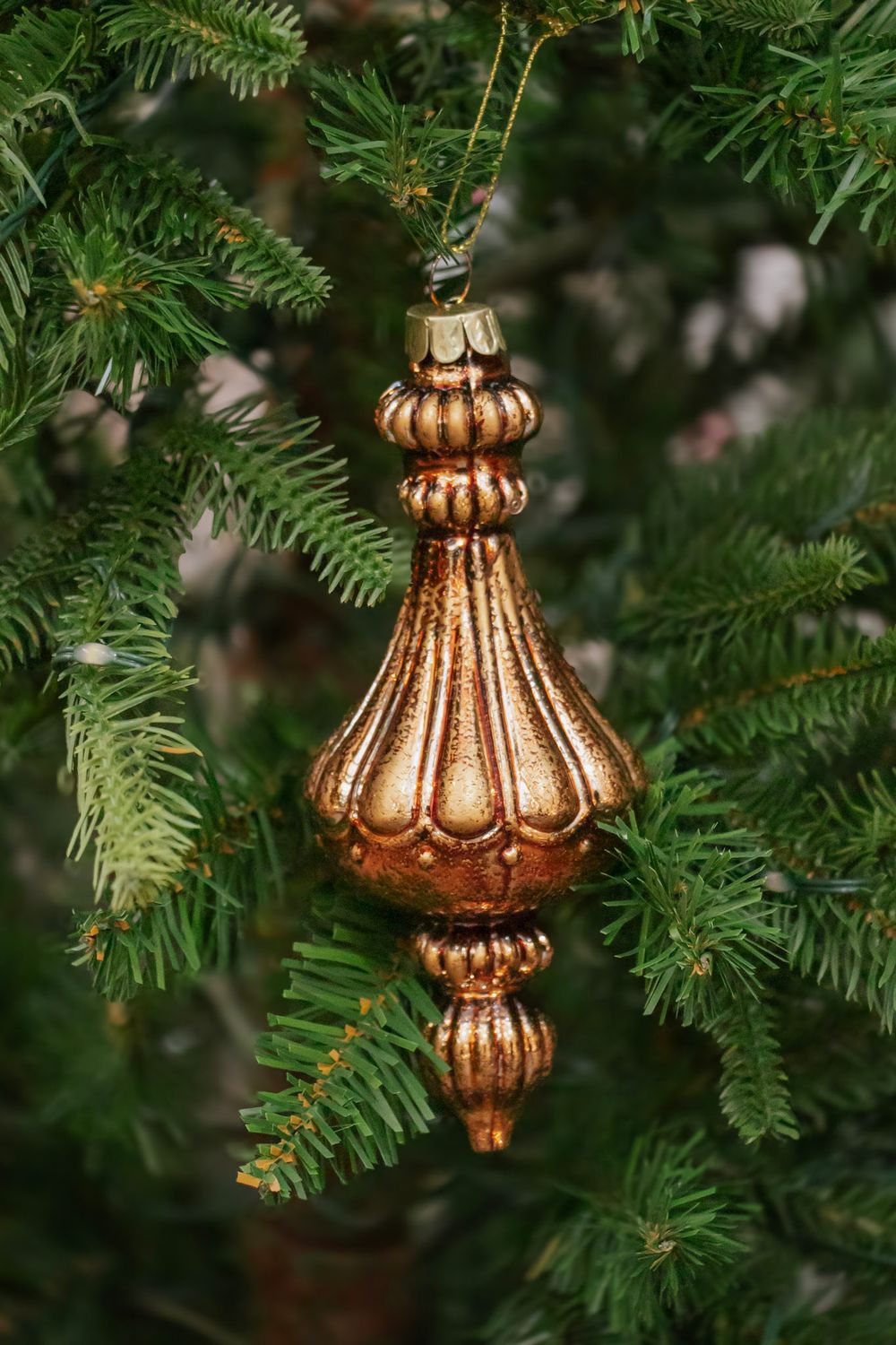 Glass Finial Ornament - H13.5×6.5CM - Brown