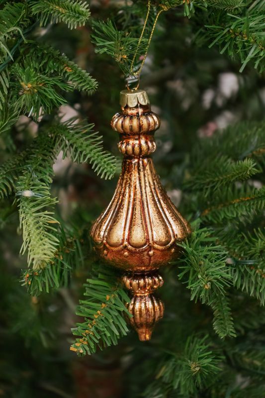 Glass Finial Ornament - H13.5×6.5CM - Brown