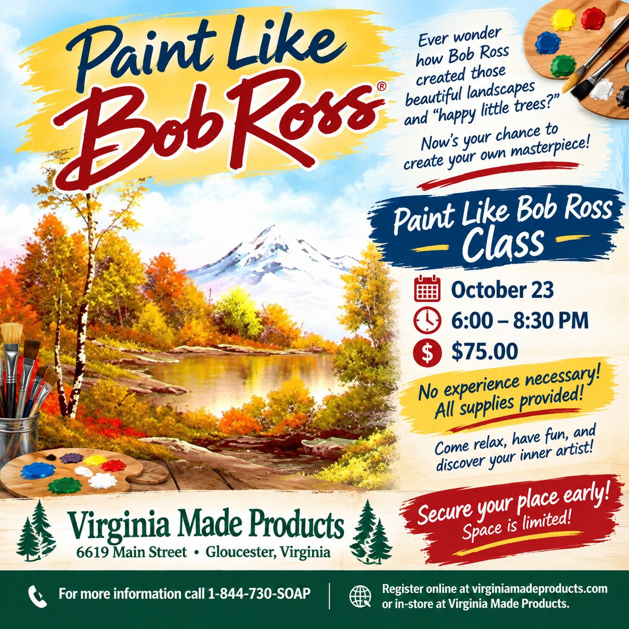 Classes/Activities Paint Like Bob Ross October 23