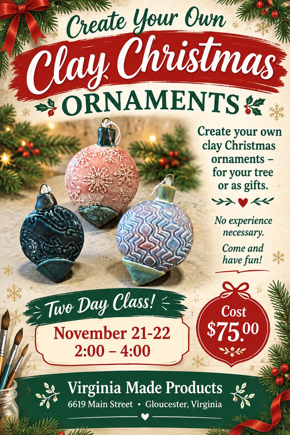 Clay Ornaments November 21-22