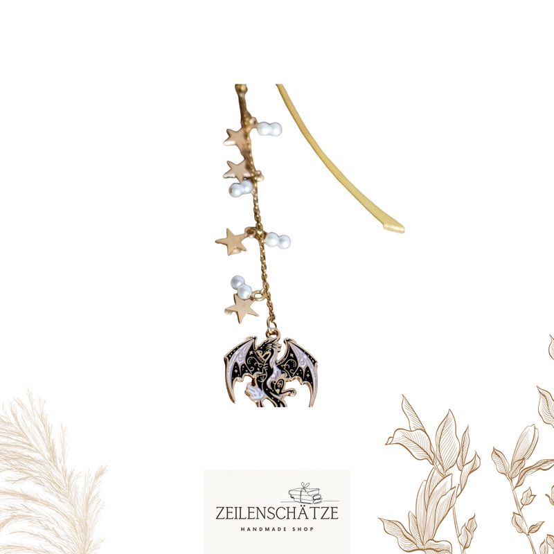 Buchanhänger / Buchschmuck - Drachenliebe