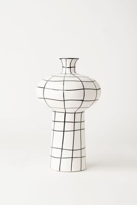 Hand-Painted Grid Vase A