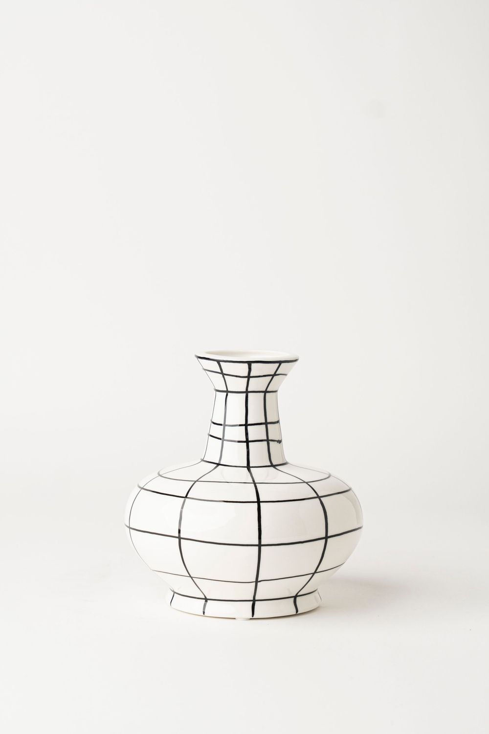 Hand-Painted Grid Vase B