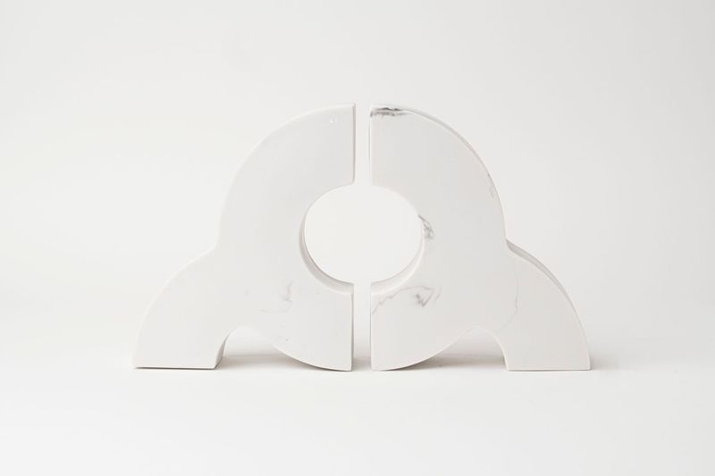 Half Round Ink Pattern Bookend