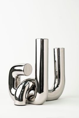 Silver Curved ornament