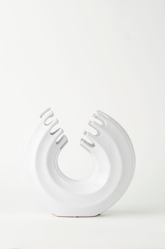 Round Abstract Decoration White