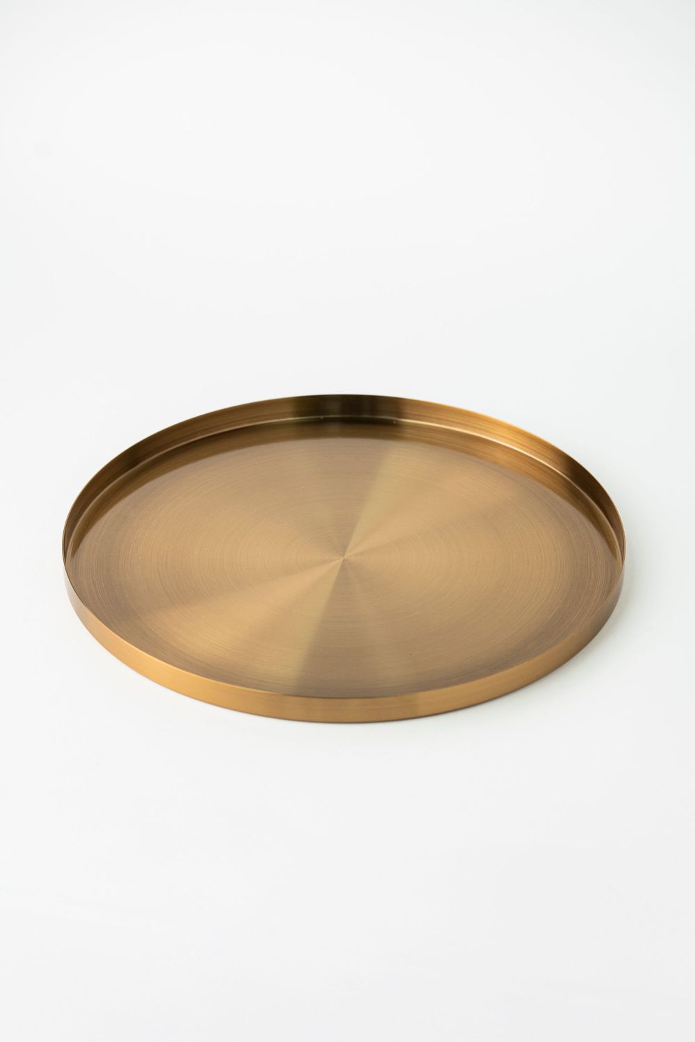 Round golden tray