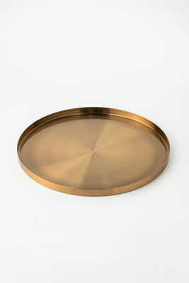 Round golden tray
