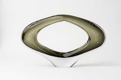 Grey brend glass decoration wide