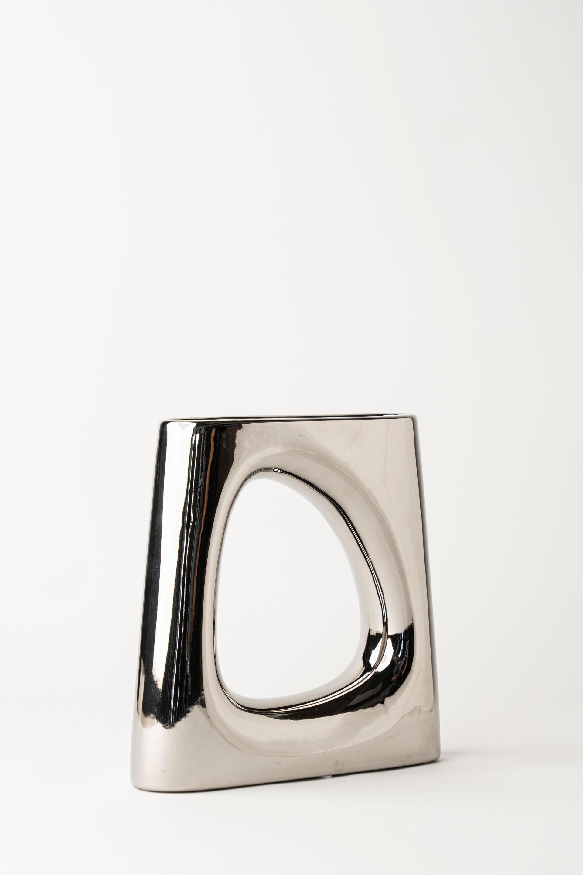 Ring vase silver Short