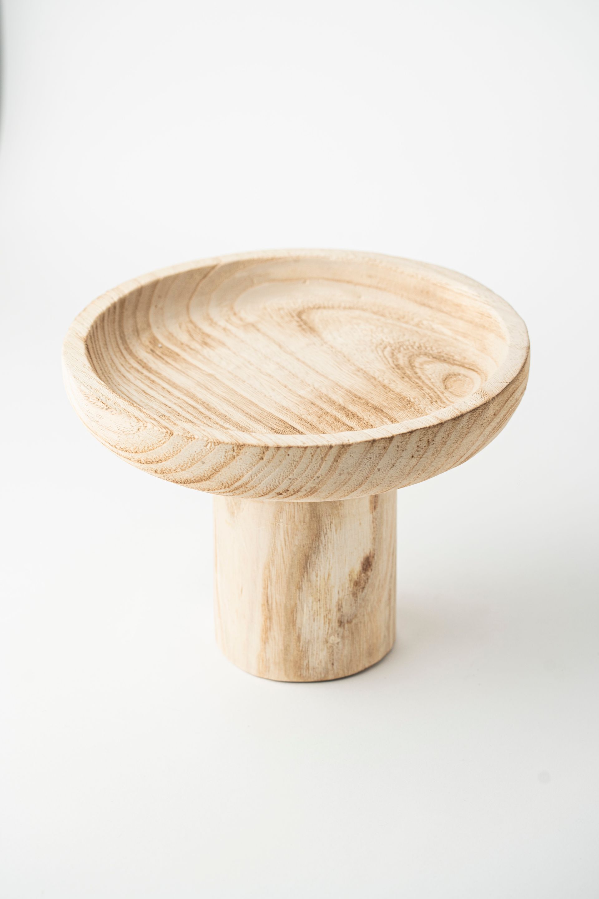 High-Legged Wooden Bowl