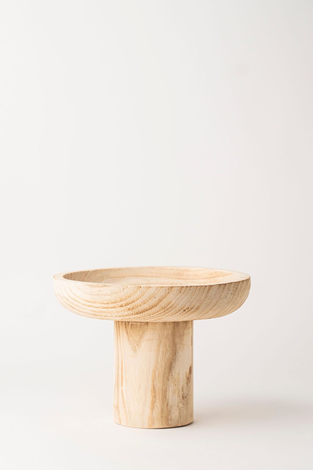 High-Legged Wooden Bowl