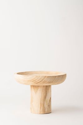 High-Legged Wooden Bowl