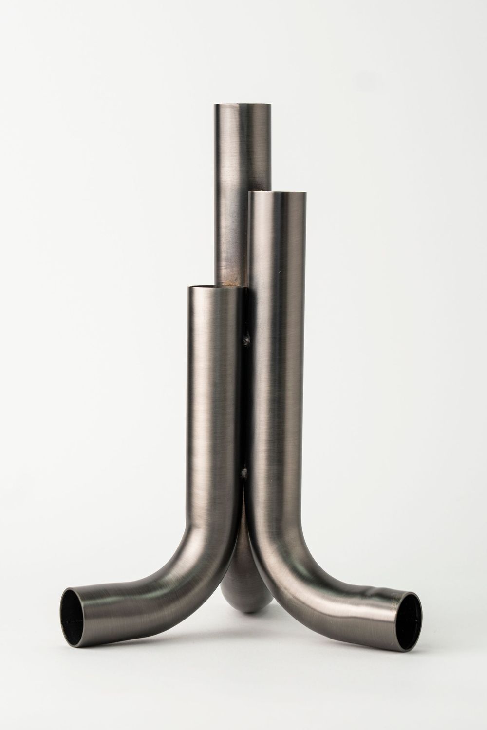 Three Way-Pipe Vase Silver