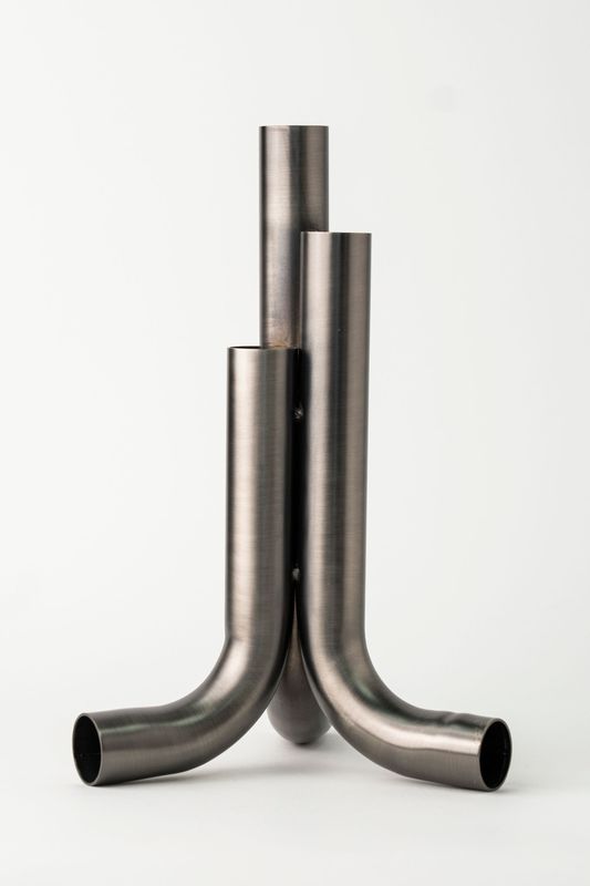 Three Way-Pipe Vase Silver