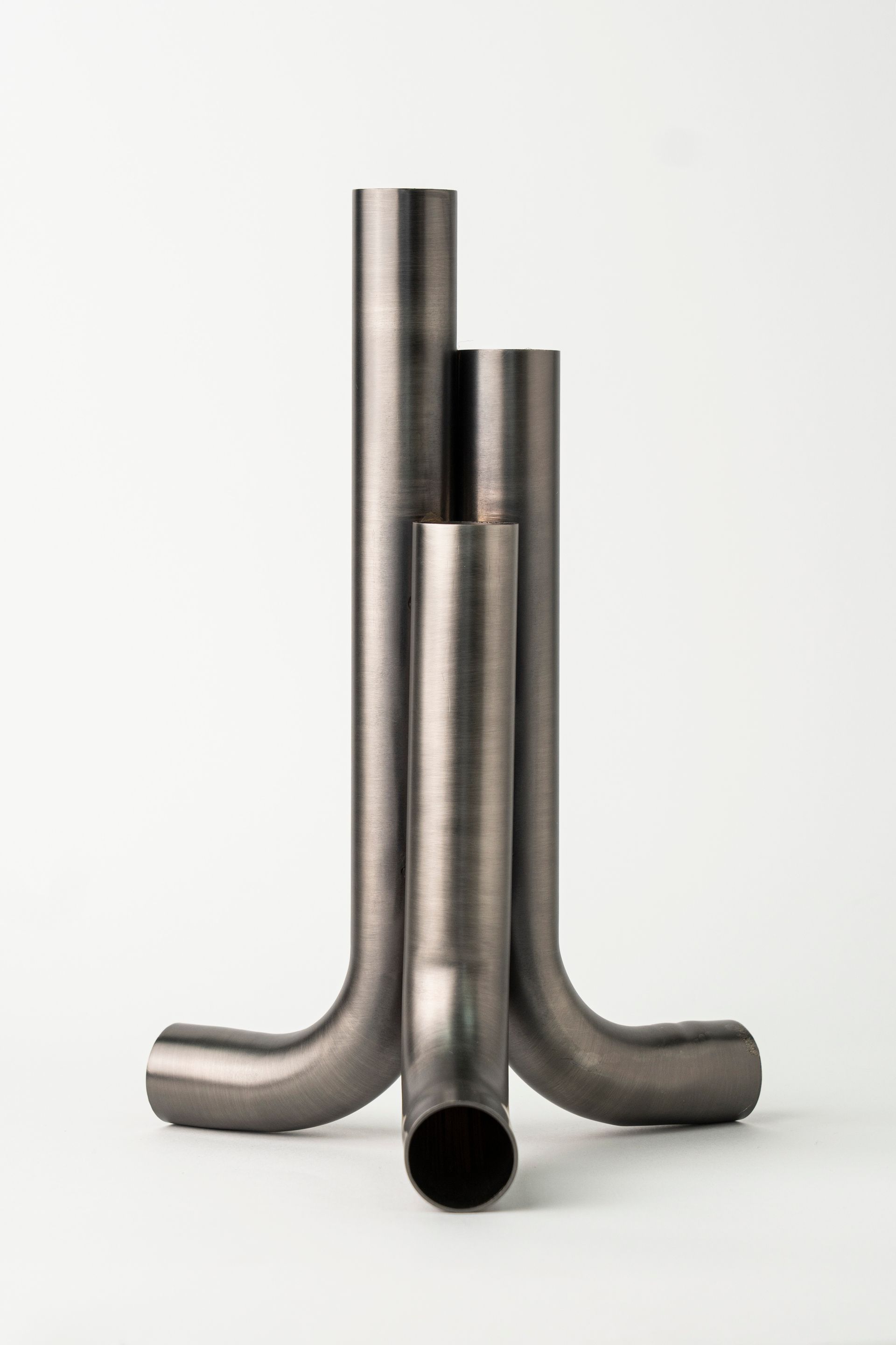 Three Way-Pipe Vase Silver