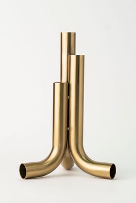 Three Way-Pipe Vase Gold