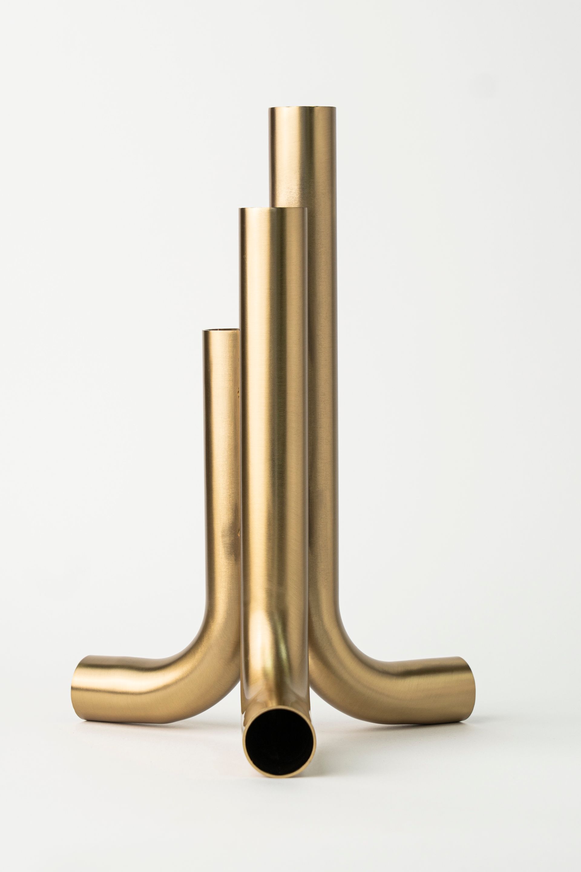 Three Way-Pipe Vase Gold
