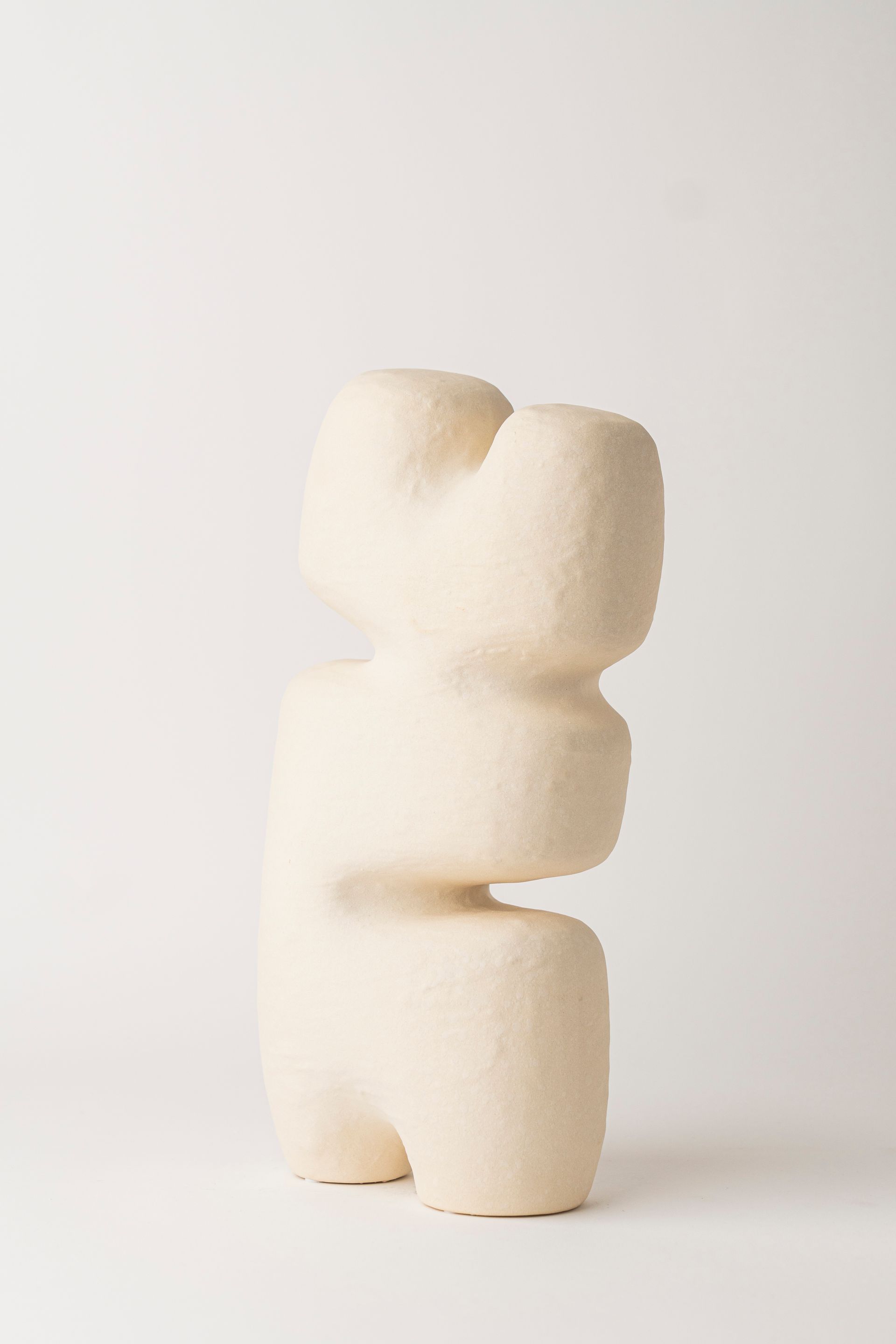 Geometric Layer Ornaments White Tall