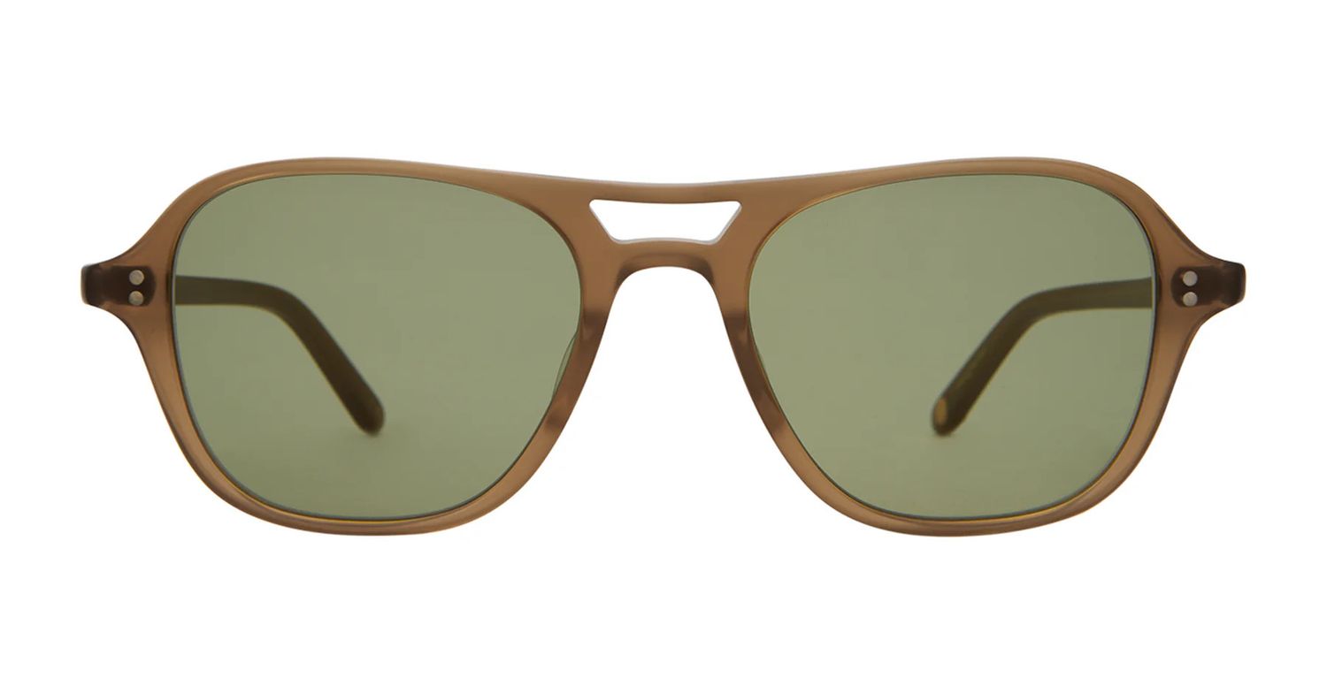 Garrett Leight Doc Sun, Color: MCSFGRN Matte Caramel/Semi-Flat Green, Size: 51-20-145-43