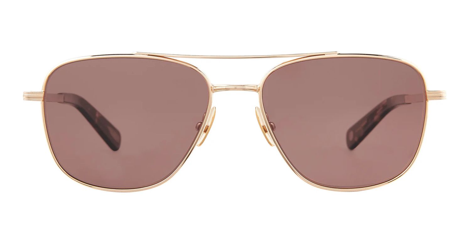 Garrett Leight El Capitan Sun, Color: GAT/SFBP Gold-Agate Tortoise/Semi-Flat Bordeaux Polar, Size: 56-18-145-46