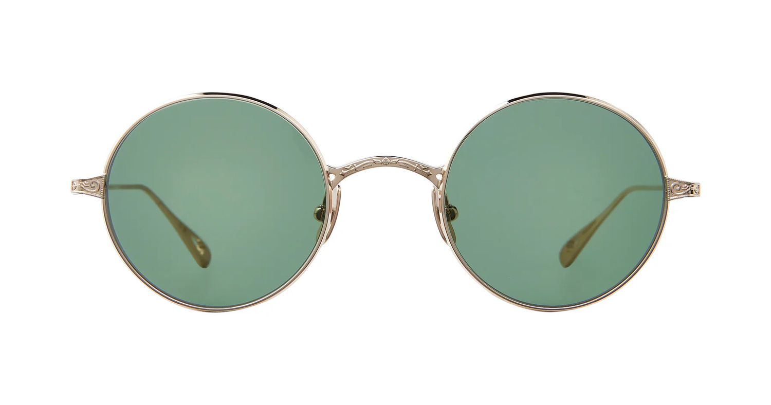 Garret Leight GLCO X Ozzy Sun, Color: 12KG/SFVRD 12K White Gold/Semi-Flat Veridian, Size: 46-24-145-44